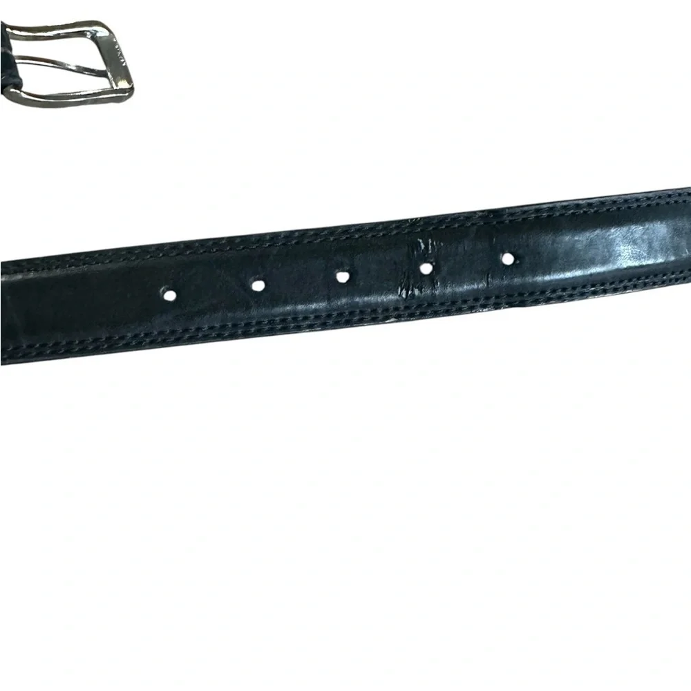 Docker Leather Belt - Mens Size 38/95 - Black Silver Buckle